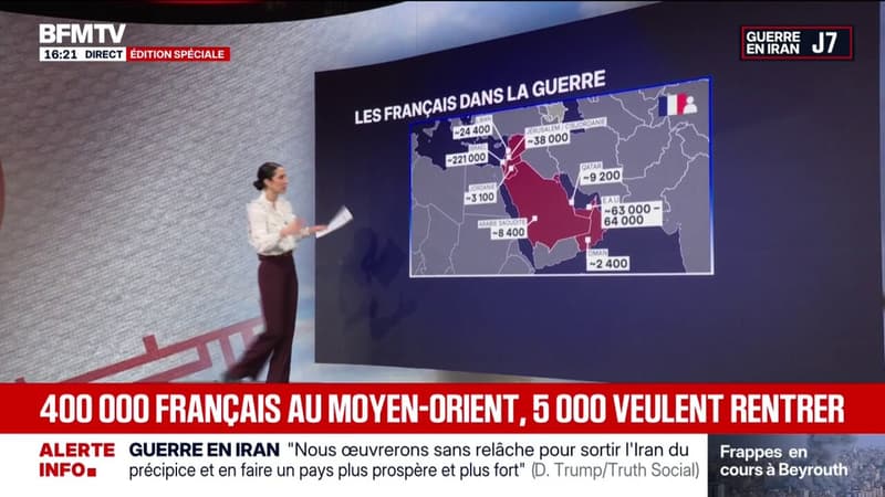 400.000 Français sont au Moyen-Orient et 5.000 d'entre eux ont demandé à être rapatrié à cause du conflit au Moyen-Orient