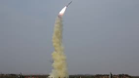 Tir d'un missile nord-coréen à une date et dans un lieu indéterminés. (Illustration)