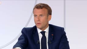 Emmanuel Macron lors de son interview télévisée du 14 juillet 2020.