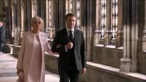 Emmanuel Macron et Brigitte Macron à l'abbaye de Westminster le 6 mai 2023.