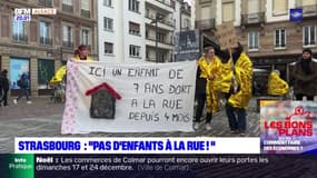 "Pas d'enfants à la rue": manifestation à Strasbourg contre l'absence d'hébergement pour certains enfants