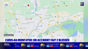 Curis-au-Mont-d'Or: un accident de la circulation fait deux blessés