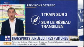 Grève des transports: les prévisions de trafic pour la journée de jeudi