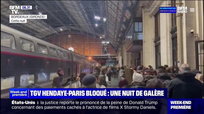 Regarder la vidéo TGV Hendaye-Paris:  des passagers bloqués plusieurs heures après une panne