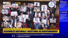 Gaza: des députés de La France insoumise brandissent des photos dans l'Assemblée nationale