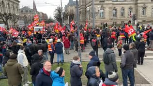 Manifestants contre la réforme des retraites à Strasbourg, le mardi 31 janvier. (Photo d'illustration)