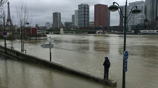 La crue de la Seine à Paris le 28 janvier 2018