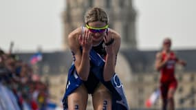 Cassandre Beaugrand après sa victoire lors du triathlon des JO, le 31 juillet 2024 à Paris