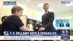 Européennes: François-Xavier Bellamy a voté à Versailles