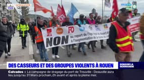 Retraites: des heurts en marge de la manifestation à Rouen