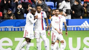 Dembélé, Boateng et Aouar avec l'OL en avril 2022