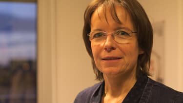 Florence Thune, directrice de Sidaction dans les locaux de l'association le 30 novembre 2017