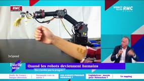 Un bras robotique, lors de la chronique de Frédéric Simottel sur RMC