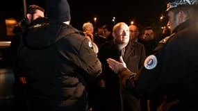 Le ministre de l'intérieur Gérard Collomb le 2 février 2018 à Calais