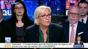 Crise catalane : "La discussion vaut toujours mieux que cette sorte de guerre larvée", Marine Le Pen
