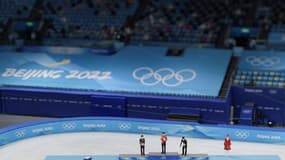 Le podium de l'épreuve masculine de patinage artistique des Jeux olympiques de Pékin, le 10 février 2022