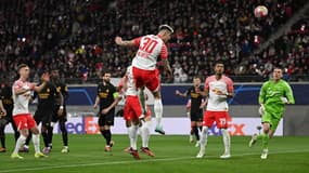 Le but de Benjamin Sesko qui aurait dû être validé par l'arbitre de Leipzig-Real Madrid, le 13 février 2024, à la Red Bull Arena