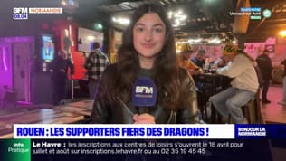 Hockey sur glace: la joie des supporteurs des Dragons de Rouen, sacrés champions de France
