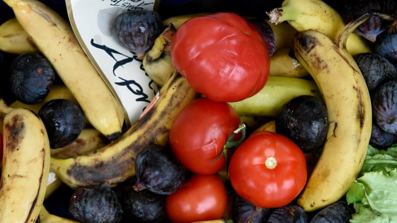 Des fruits et légumes présentés lors d'une campagne anti-gaspis en octobre dernier. 