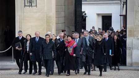 Arrivée du gouvernement à l'Elysée. A l'occasion de ses voeux au gouvernement, Nicolas Sarkozy a demandé mercredi à ses ministres de se consacrer en 2011 aux réformes, sans anticiper les échéances électorales de 2012 ni se laisser aller à des polémiques.