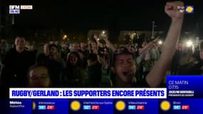 Gerland: les supporters du XV de France toujours présents