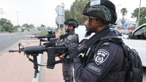 La police israélienne, près de la frontière de Gaza, le 9 octobre 2023