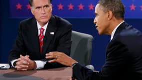 Mitt Romney et Barack Obama lors du 3e et dernier débat de la présidentielle 2012.
