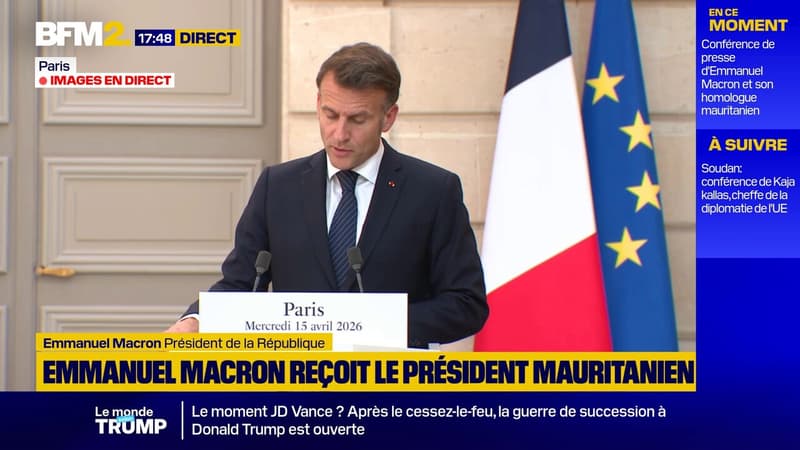 Emmanuel Macron reçoit Mohamed Ould Cheikh El Ghazouani, le Président de la Mauritanie, à l'Élysée