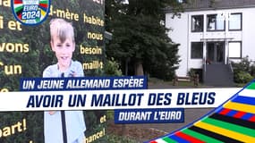 "Bienvenue France", un jeune allemand espère avoir un maillot de l'Équipe de France 