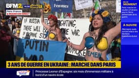 Trois ans de guerre en Ukraine : manifestation dans les rues de Paris