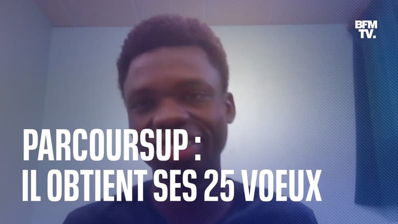 Jonathan Kikanga, un jeune migrant congolais, raconte sa surprise d'avoir vu ses 25 vSux acceptés sur Parcoursup