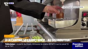 Plus de pots en plastique, le yaourt est servi au distributeur de la cantine de cet établissement normand