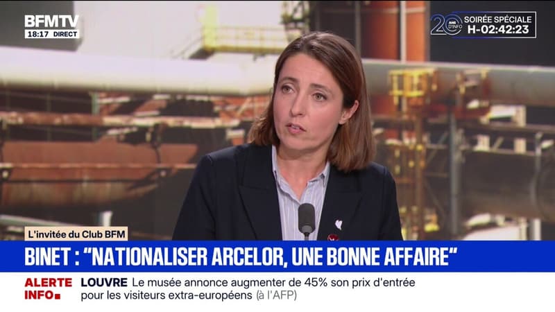 Si la loi sur la nationalisation d'ArcelorMittal "n'est pas adoptée, ce sera à cause du RN", assure Sophie Binet (CGT)