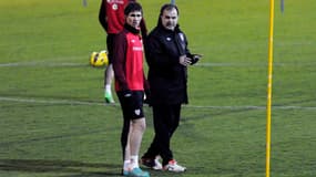 Aymeric Laporte et Marcelo Bielsa avec Bilbao, le 30/12/2012