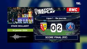 Lens 0-2 PSG : Paris confirme son avance en tête du classement... le goal replay avec les commentaires RMC