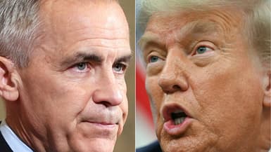 Mark Carney, le Premier ministre canadien, et Donald Trump le président américain. 