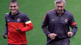 Marco Verratti et Carlo Ancelotti