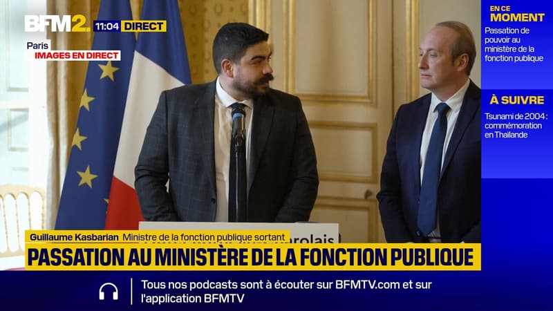 Nouveau gouvernement: la passation entre Guillaume Kasbarian et Laurent Marcangeli à la fonction publique