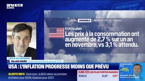 L'inflation progresse moins que prévu