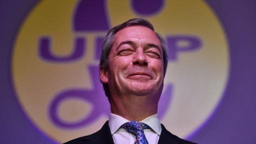 Le chef du Parti pour l'indépendance du Royaume-Uni (Ukip), Nigel Farage, le 28 février 2015 à Margate, dans le Kent