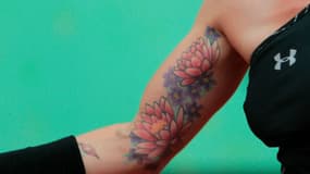 Un tatouage sur le bras de la joueuse de tennis Bethanie Mattek-Sand, le 27 mai 2011.