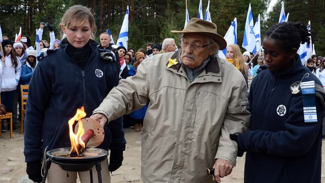 Samuel Willenberg en octobre 2013 à Treblinka.