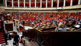 Examen de la réforme des retraites à l'Assemblée nationale à Paris le 13 février 2023