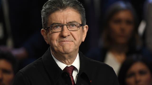 Jean-Luc Mélenchon, lors du débat présidentiel du 4 avril 2017. 