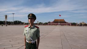 Un soldat chinois sur la place Tiananmen à Pékin, le 4 septembre 2018 (illustration).