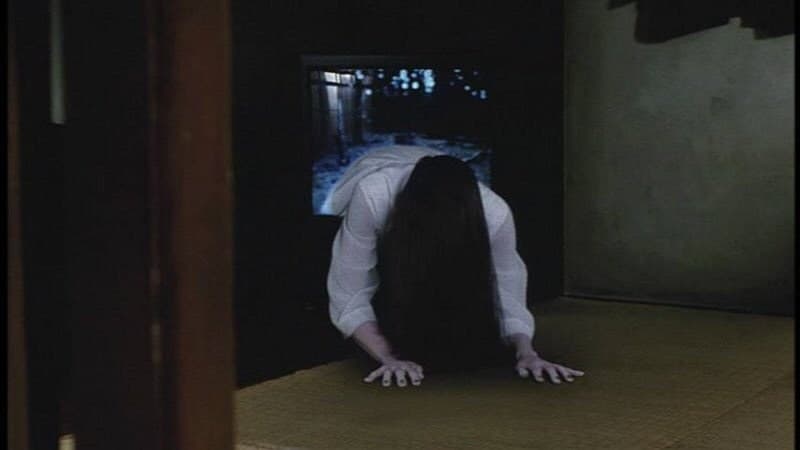 Sadako sort de la télévision. Sadako sort de la télévision.