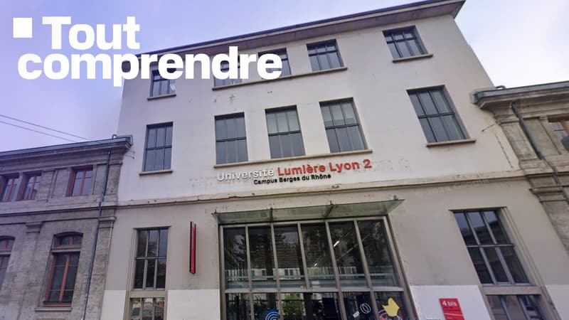 Façade de l'Université Lyon 2 sur le campus des Berges du Rhône en octobre 2024