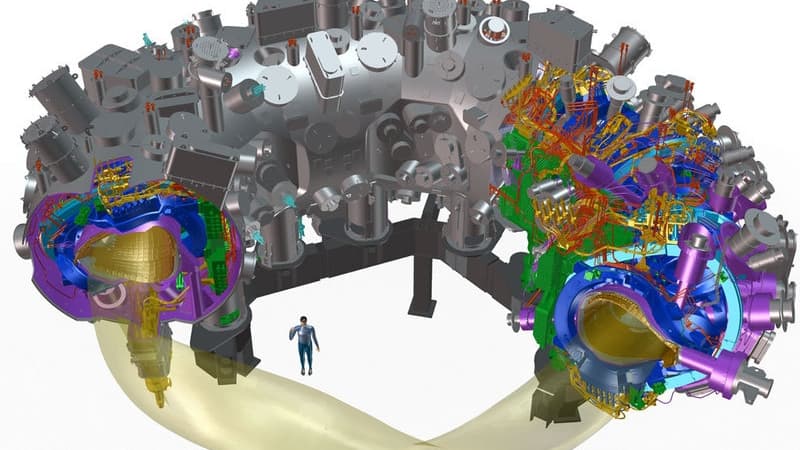 Schéma de construction du réacteur Wendelstein 7-X Schéma de construction du réacteur Wendelstein 7-X
