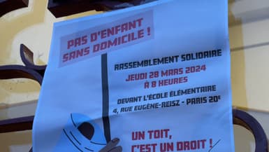 Venue de Montpellier, la famille n'a pas de solution de logement pérenne, une mobilisation a eu lieu ce jeudi 28 mars dans le 20e arrondissement de Paris