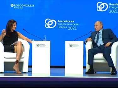 Vladimir Poutine et la journaliste américaine Hadley Gamble.